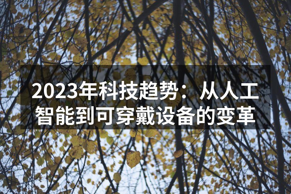 2023年科技趋势：从人工智能到可穿戴设备的变革